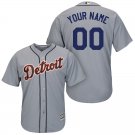 Men's Detroit Tigers Gray Cool Base Custom Name baseball Jersey stitched