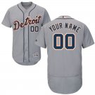Men's Detroit Tigers Road Gray Flex Base Custom Name Jersey stitched