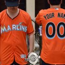 Men's Miami Marlins 0 Custom Firebrick Orange Personalized Jersey