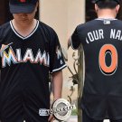 Men's Miami Marlins 0 Custom Name Black Personalized Jersey