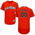 Men's Miami Marlins Blank Red Flex Base Custom Name Jersey Stitched