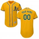 Men's Oakland Athletics Blank Gold Flex Base Custom Name Jersey Stitched