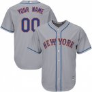 Men's Personalized York Mets Gray CoolBase Custom Name Player Jersey