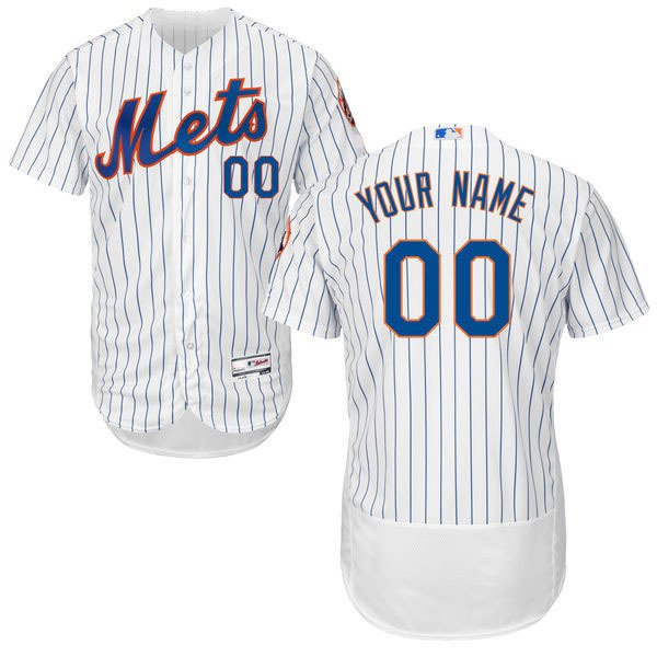 Men's Personalized York Mets White FlexBase Custom Name Player Jersey