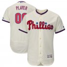 Men's Philadelphia Phillies Blank Home Cream Flex Baseball Custom Name Jersey Stitched