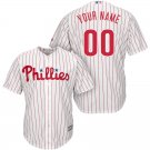 Men's Philadelphia Phillies Blank White Cool Base Custom Name Jersey Stitched