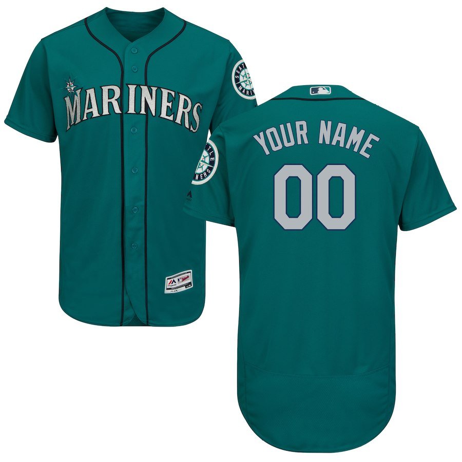 Men's Seattle Mariners Green Flex Baseball Custom Name Jersey Stitched