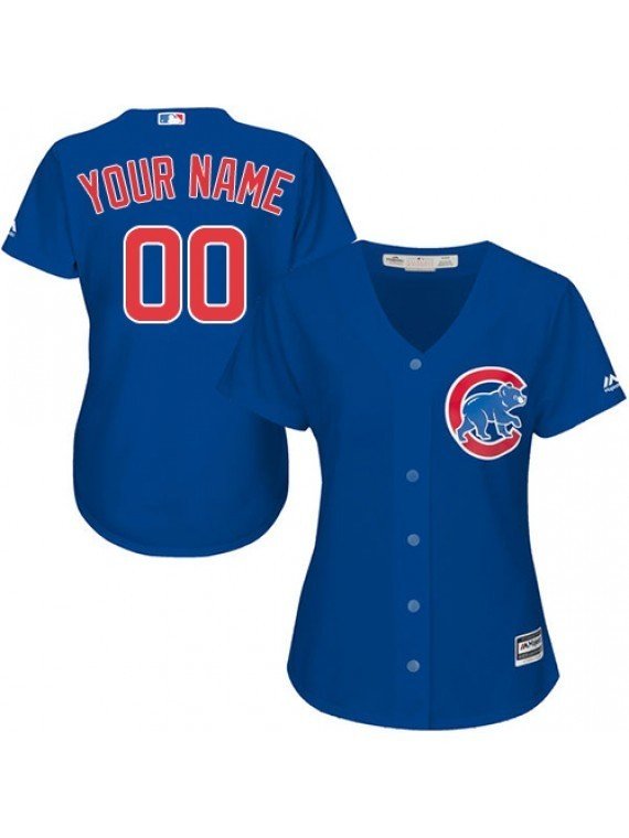 Women Personalized Chicago Cubs Customized Your Own Player Jersey Blue