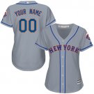 Women Personalized York Mets Customized Your Own Player Jersey Gray