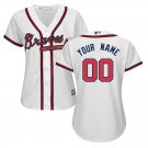 Women's Atlanta Braves Blank White Home Cool Base Custom Jersey Stitched