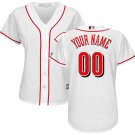 Women's Cincinnati Reds Blank White Home Cool Base Custom Jersey