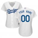 Women's Los Angeles Dodgers Blank White Home Cool Base Custom Jersey Stitched