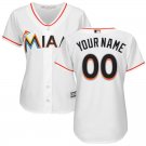Women's Miami Marlins White Home Cool Base Custom Jersey Stitched
