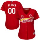 Women's St. Louis Cardinals Blank Red Home Cool Base Custom Jersey Stitched
