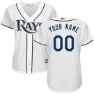 Women's Tampa Bay Rays Blank White Home Cool Base Custom Jersey Stitched