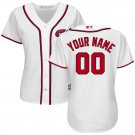 Women's Washington Nationals Blank White Cool Base Custom Jersey Stitched