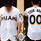Youth Miami Marlins 0 Custom Name White Home Personalized Jersey
