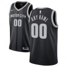 Men's Detroit Pistons Black Swingman Custom Name Jersey City Edition