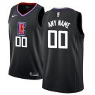 Men's LA Clippers Black Swingman Custom Name Jersey