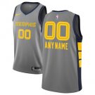 Men's Memphis Grizzlies Gray Swingman Custom Name Jersey City Edition