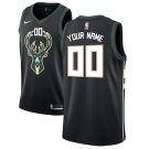 Men's Milwaukee Bucks Black Swingman Custom Name basketball Jersey