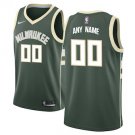 Men's Milwaukee Bucks Green Swingman Custom Name basketball Jersey