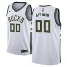 Men's Milwaukee Bucks White Swingman Custom Name basketball Jersey