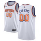 Men's New York Knicks White Custom Name Swingman Jersey