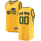 Men's Utah Jazz Fanatics Yellow Custom Name Jersey
