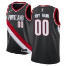 Youth Portland Trail Blazers Black Custom Name Swingman Jersey