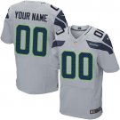 Men's Seattle Seahawks Customized Elite Grey Alternate Jersey