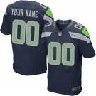 Men's Seattle Seahawks Customized Elite Steel Blue Team Color Jersey