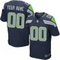 Men's Seattle Seahawks Customized Elite Steel Blue Team Color Jersey