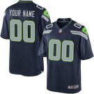Men's Seattle Seahawks Customized Limited Steel Blue Team Color Jersey