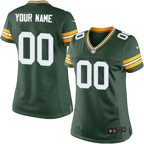 Women's Green Bay Packers Customized Elite Green Team Color Jersey