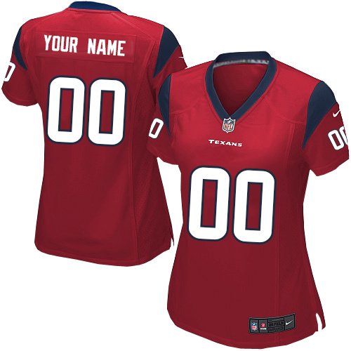 Women's Houston Texans Customized Elite Red Alternate Jersey