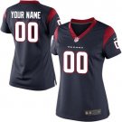 Women's Houston Texans Customized Limited Navy Blue Team Color Jersey