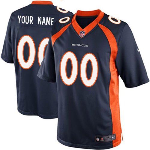 Youth Denver Broncos Customized Elite Navy Blue Alternate Jersey