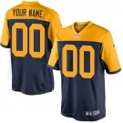 Youth Green Bay Packers Customized Elite Navy Blue Alternate Jersey