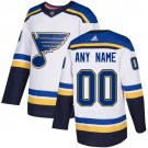 Men's Authentic White Away Hockey Jersey St. Louis Blues Customized Name