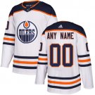 Men's Authentic White Edmonton Oilers Customized Name Home Hockey Jersey