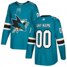 Men's San Jose Sharks Teal Customized Name Name Jersey