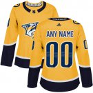 Women Authentic Gold Home Hockey Jersey Nashville Predators Customized