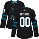Women's Authentic Black Alternate Hockey Jersey San Jose Sharks Customized