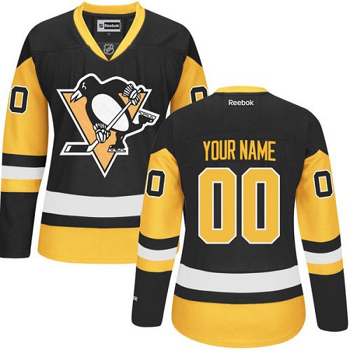 Women's Authentic Black Gold Third Hockey Jersey Pittsburgh Penguins Customized
