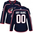Women's Authentic Blue Home Hockey Jersey Columbus Blue Jackets Customized