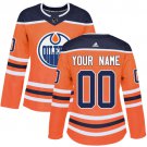 Women's Authentic Orange Edmonton Oilers Customized Home Hockey Jersey