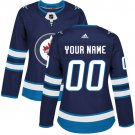 Women's Authentic Navy Blue Home Hockey Jersey Winnipeg Jets Customized