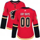 Women's Authentic Red Home Hockey Jersey Calgary Flames Customized