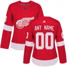 Women's Authentic Red Home Hockey Jersey Detroit Red Wings Customized